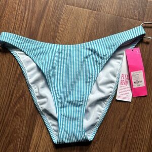 Lily pulitzer Seersucker Cumulus Blue Stripe Pico High Cut Bottom Size 6